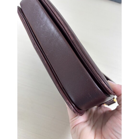 Vintage Etienne Aigner Crossbody Bag Purse Dark Brown Leather Adjustable Strap - Picture 8 of 13